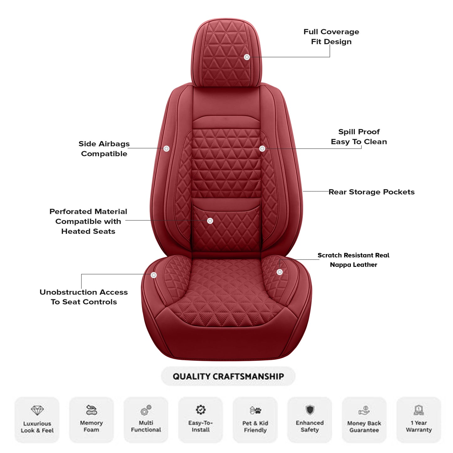 Wine Grandeur Seat Cover