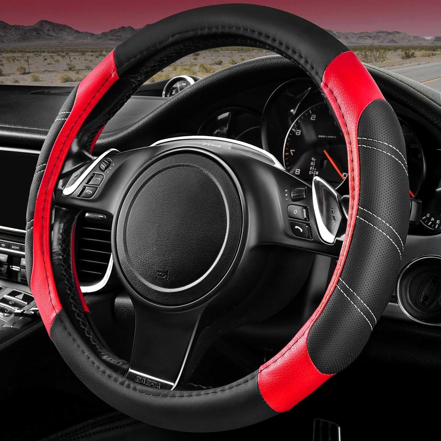 Custom-Fit Leather Steering Wheel Cover