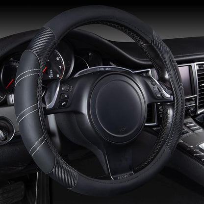 Custom-Fit Leather Steering Wheel Cover