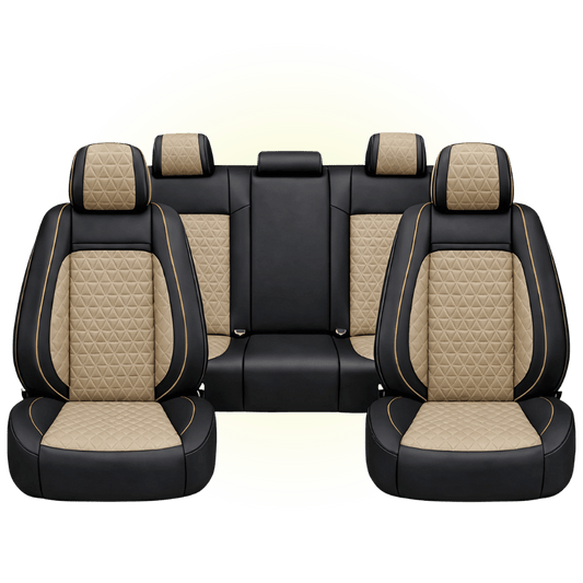 Black & Beige Custom Seat Cover