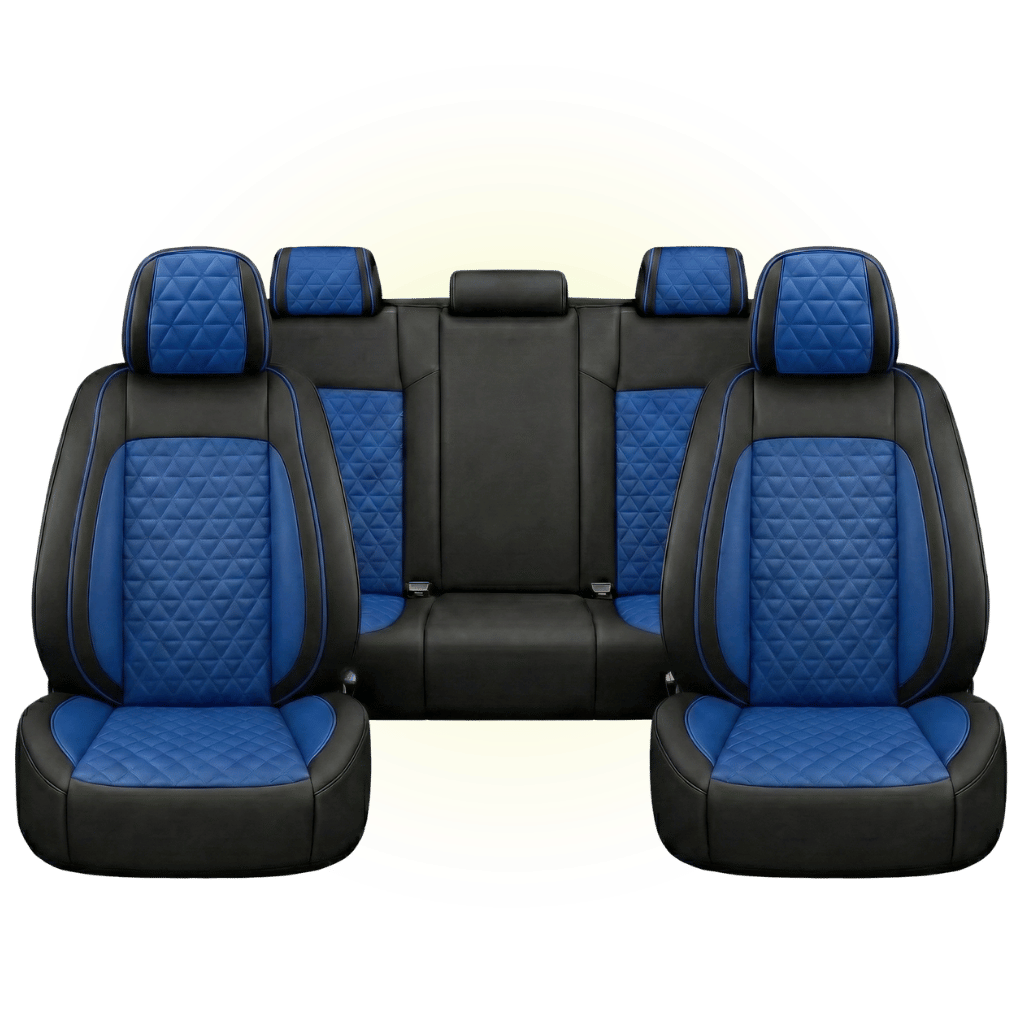 Black & Royal Blue Custom Seat Cover