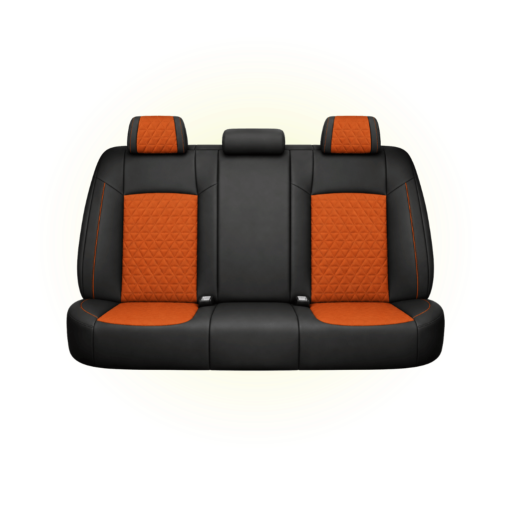 Black & Dark Orange Custom Seat Cover