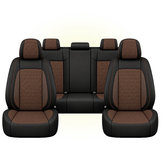 Black & Dark Saddle Brown Custom Seat Cover