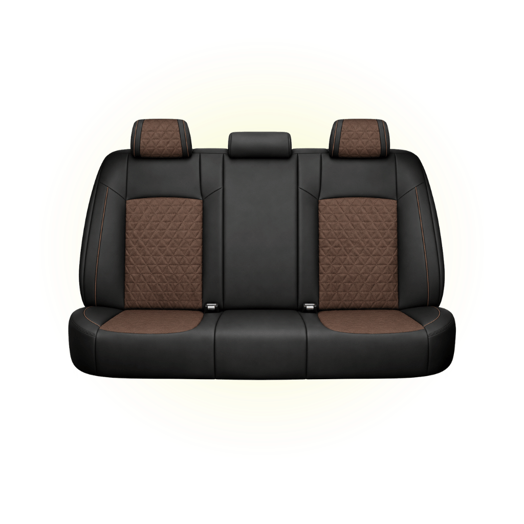 Black & Dark Saddle Brown Custom Seat Cover