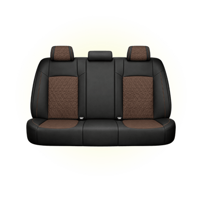 Black & Dark Saddle Brown Custom Seat Cover
