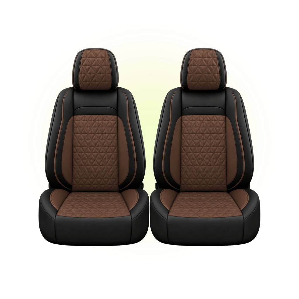 Black & Dark Saddle Brown Custom Seat Cover