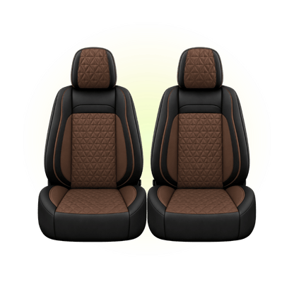 Black & Dark Saddle Brown Custom Seat Cover