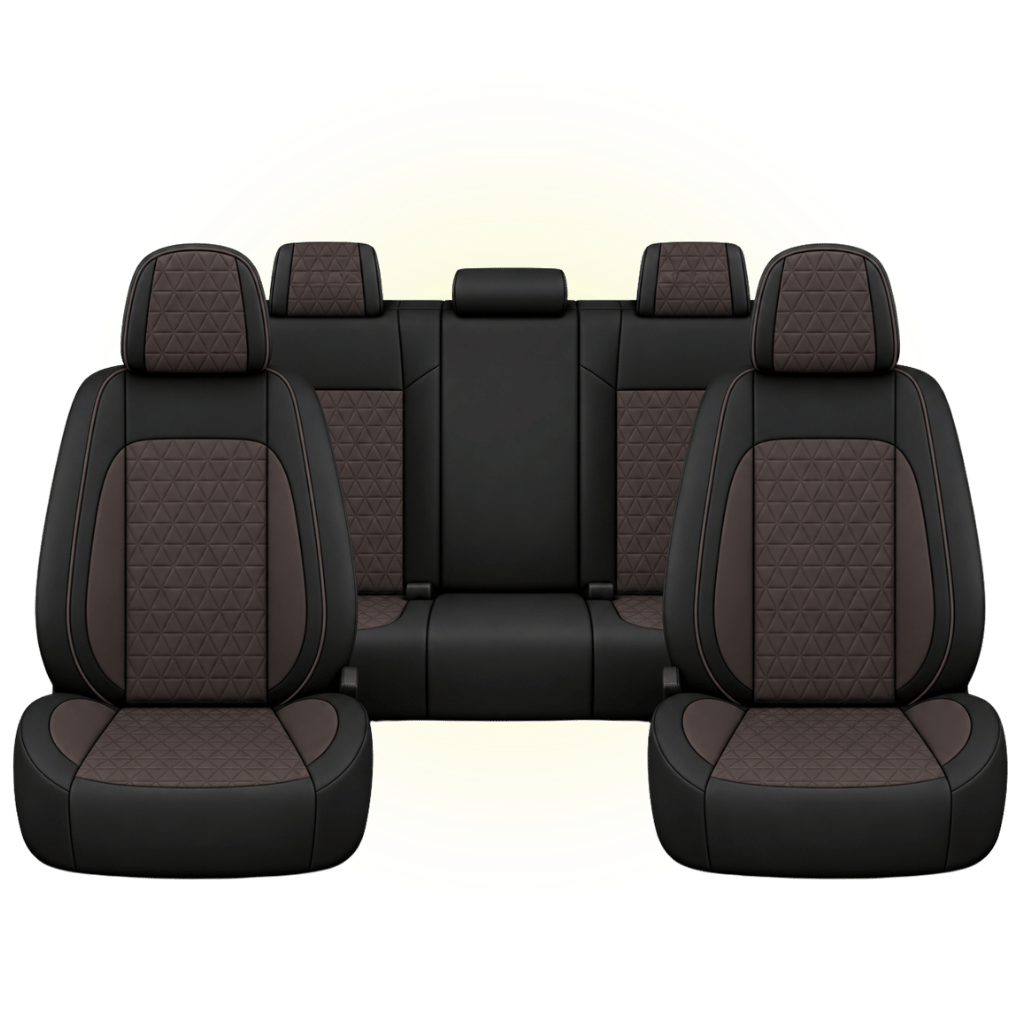 Black & Espresso Brown Custom Seat Cover
