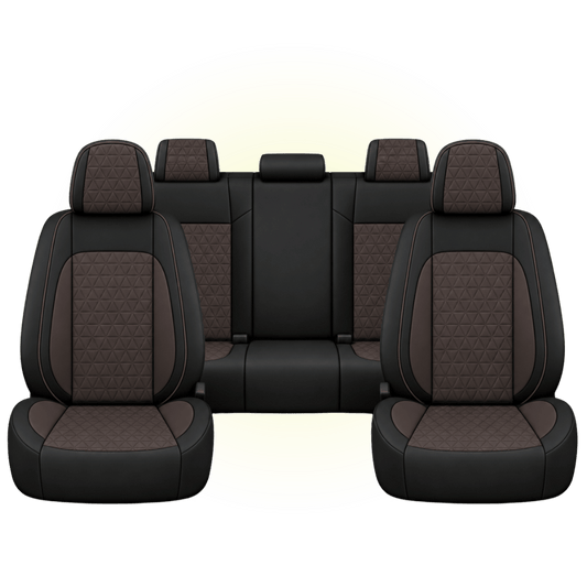 Black & Espresso Brown Custom Seat Cover