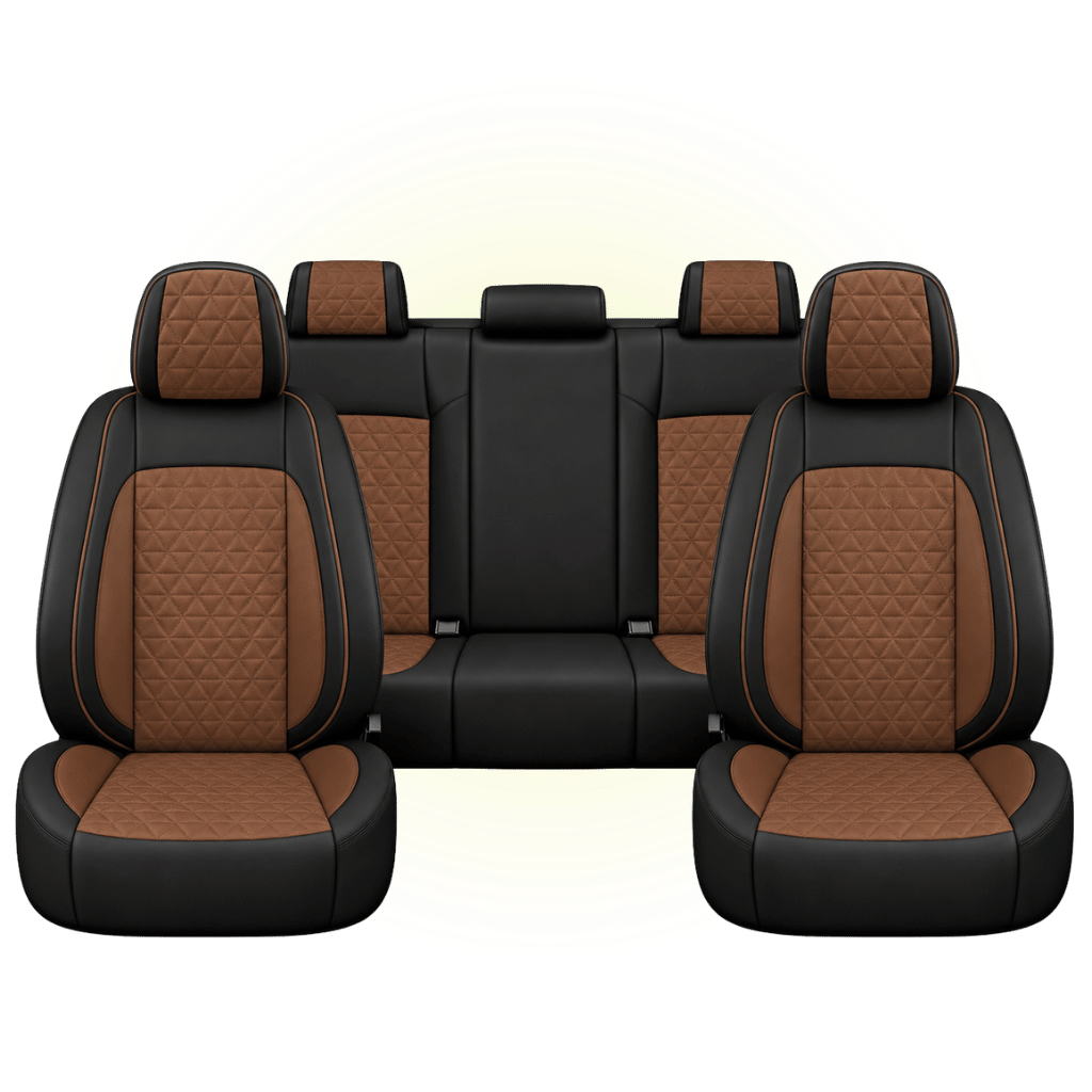 Black & Saddle Brown Custom Seat Cover