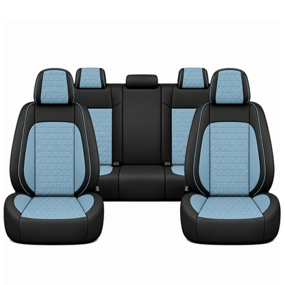 Black & Sky Blue Custom Seat Cover