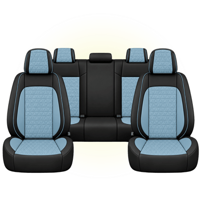 Black & Sky Blue Custom Seat Cover
