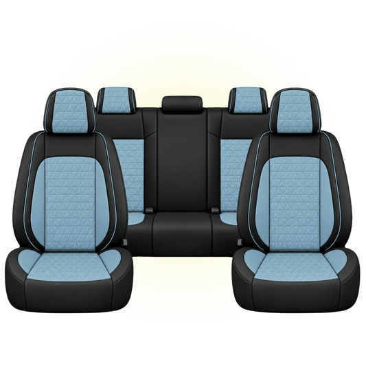 Black & Sky Blue Custom Seat Cover