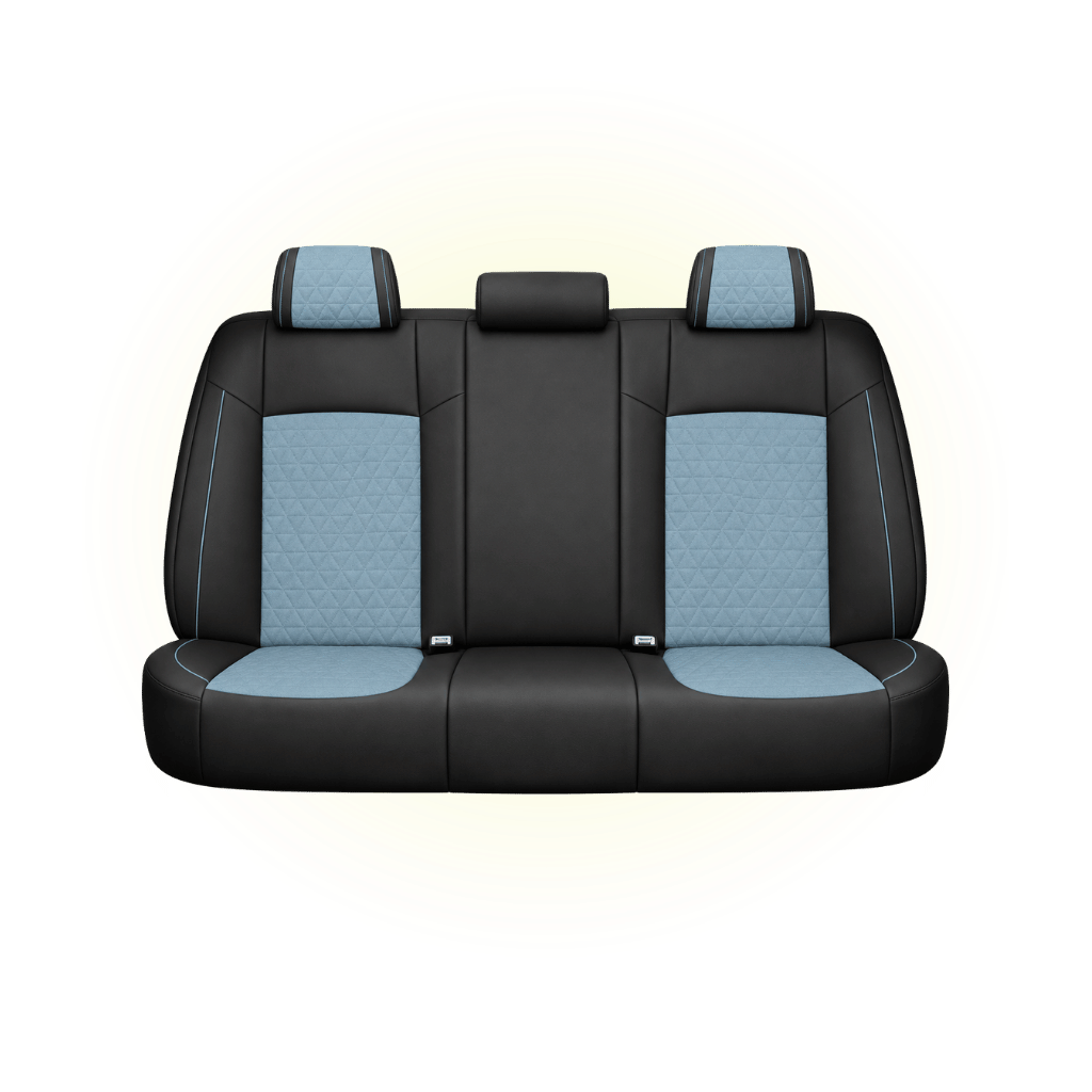 Black & Sky Blue Custom Seat Cover