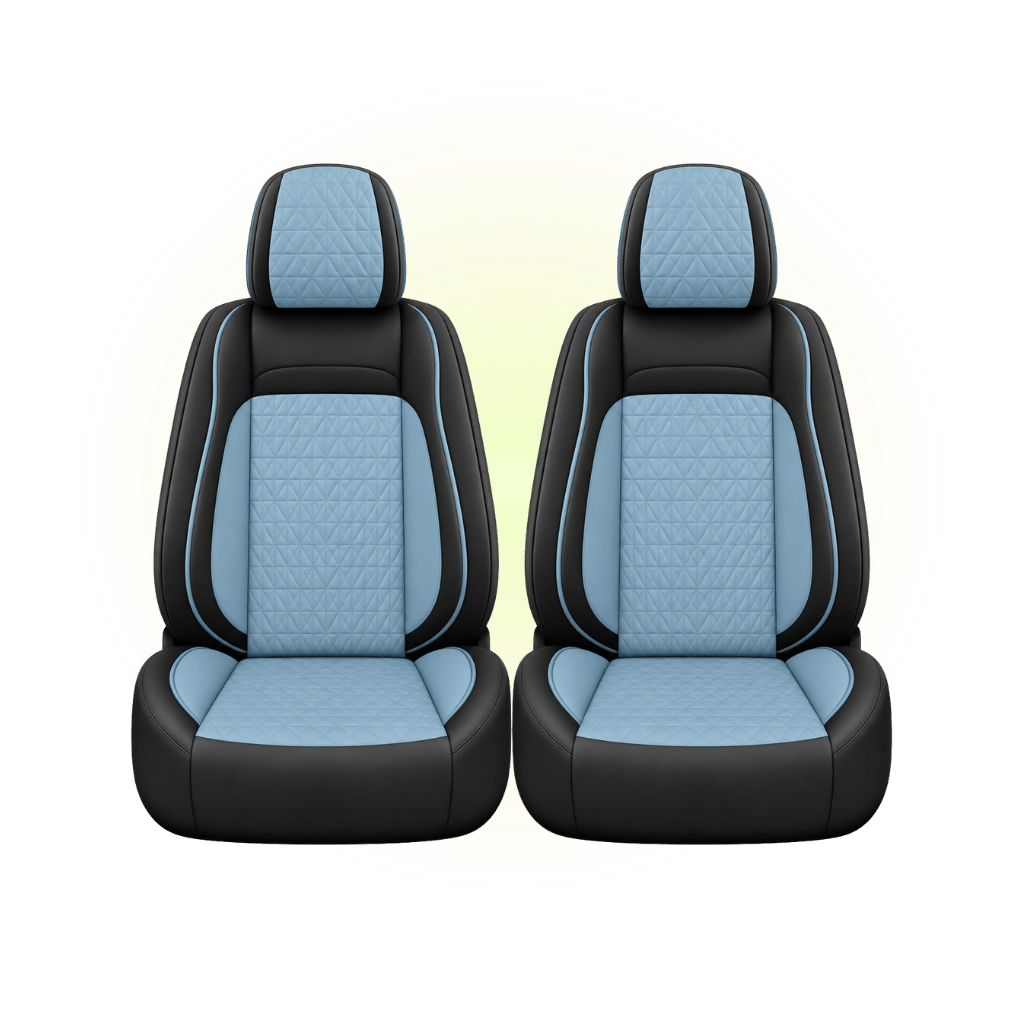 Black & Sky Blue Custom Seat Cover