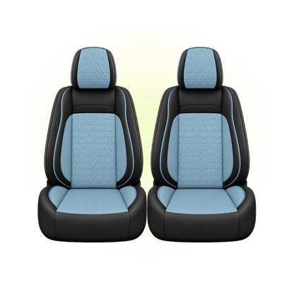 Black & Sky Blue Custom Seat Cover
