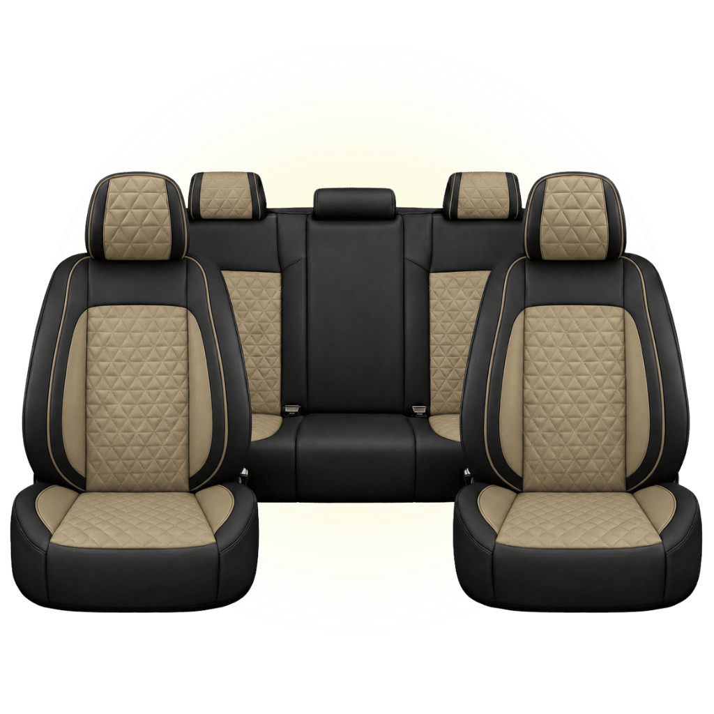 Black & Warm Khaki Custom Seat Cover