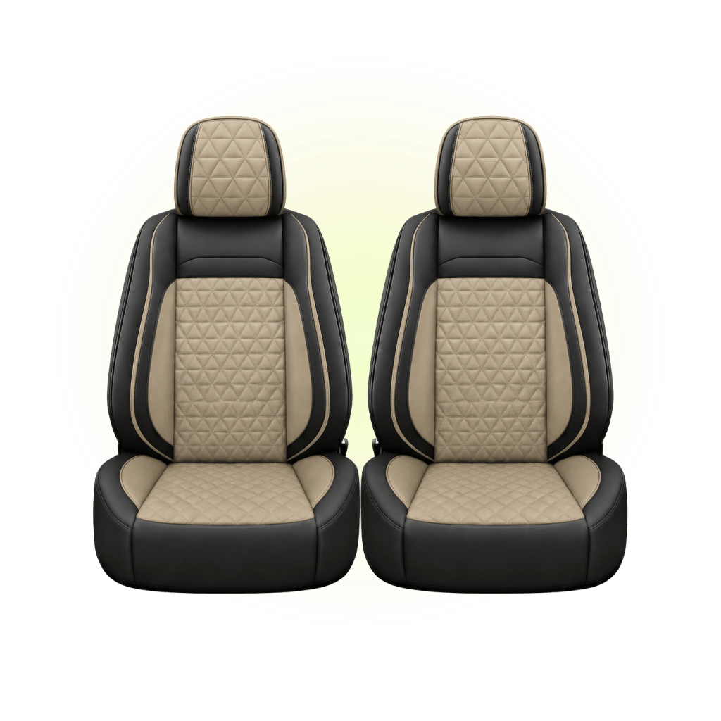 Black & Warm Khaki Custom Seat Cover