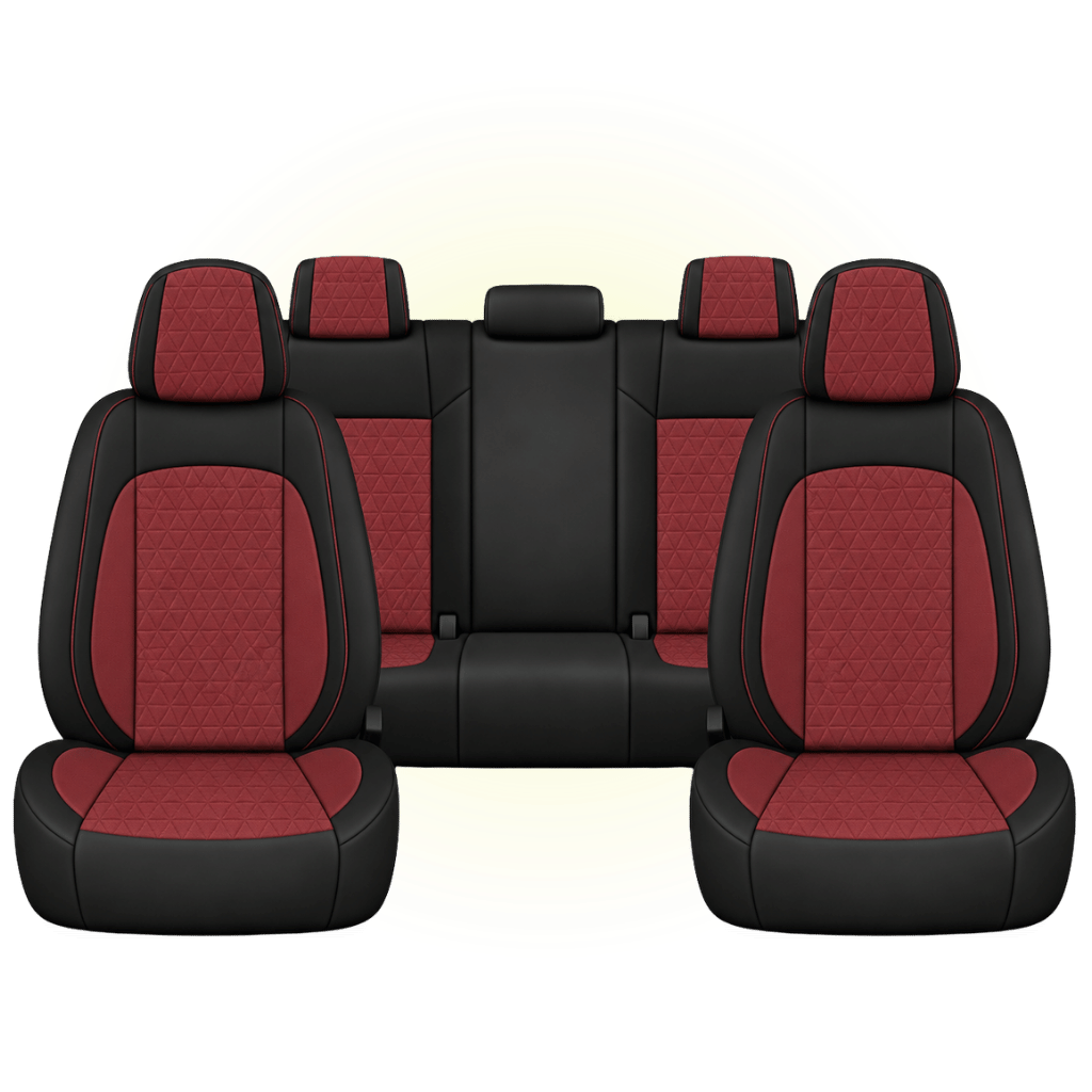 Black & Wine Red Custom Seat Cover