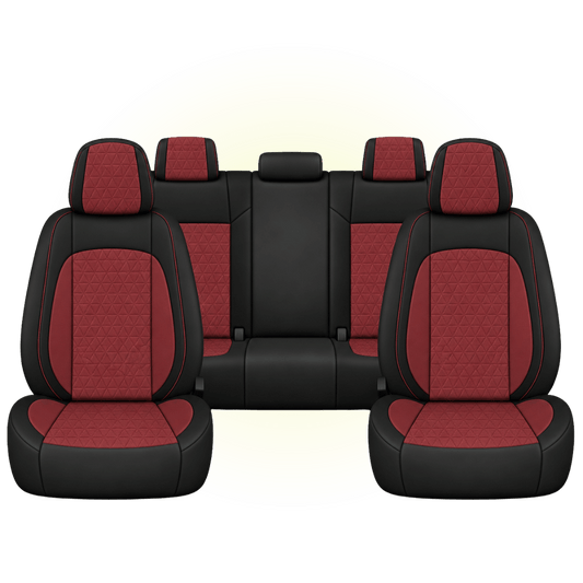 Black & Wine Red Custom Seat Cover