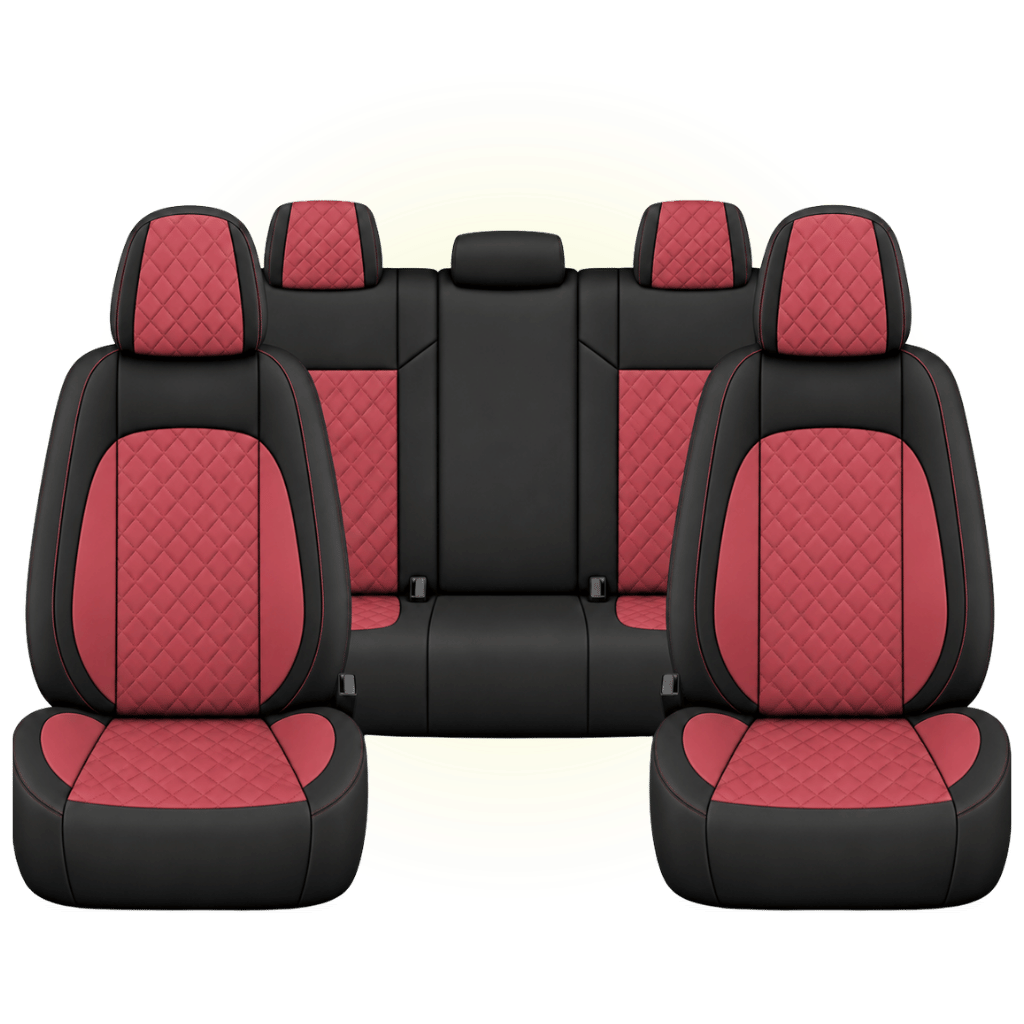 Black & Wine Red Custom Seat Cover