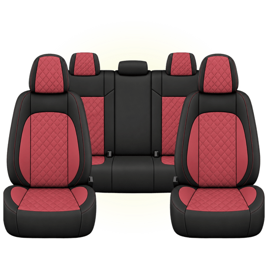 Black & Wine Red Custom Seat Cover