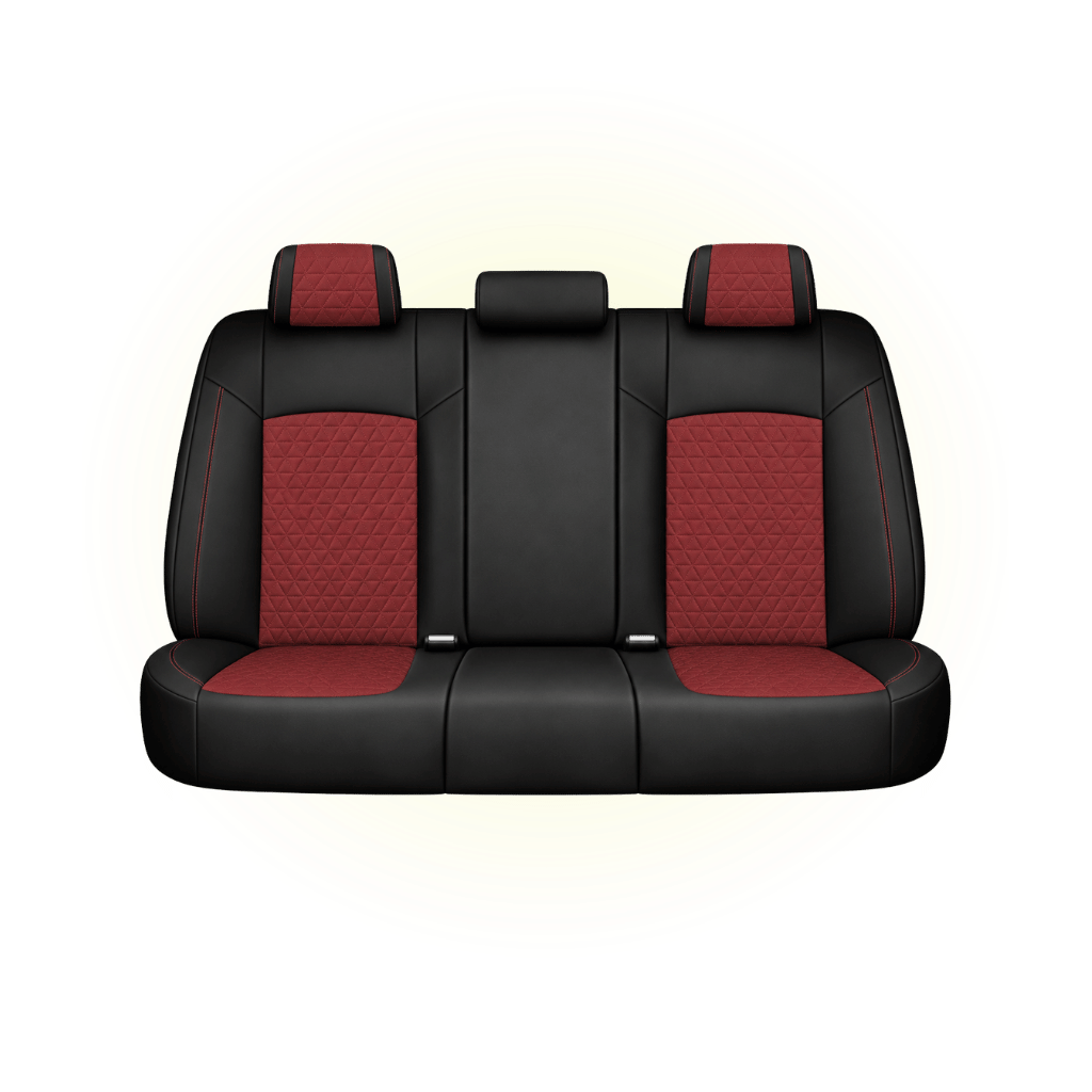 Black & Wine Red Custom Seat Cover