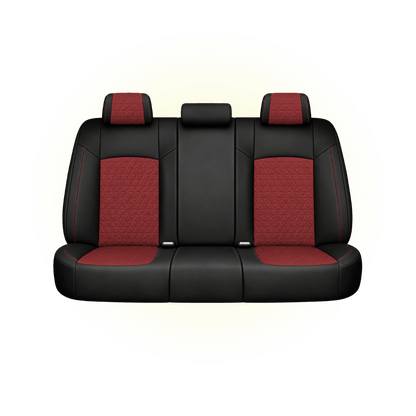 Black & Wine Red Custom Seat Cover
