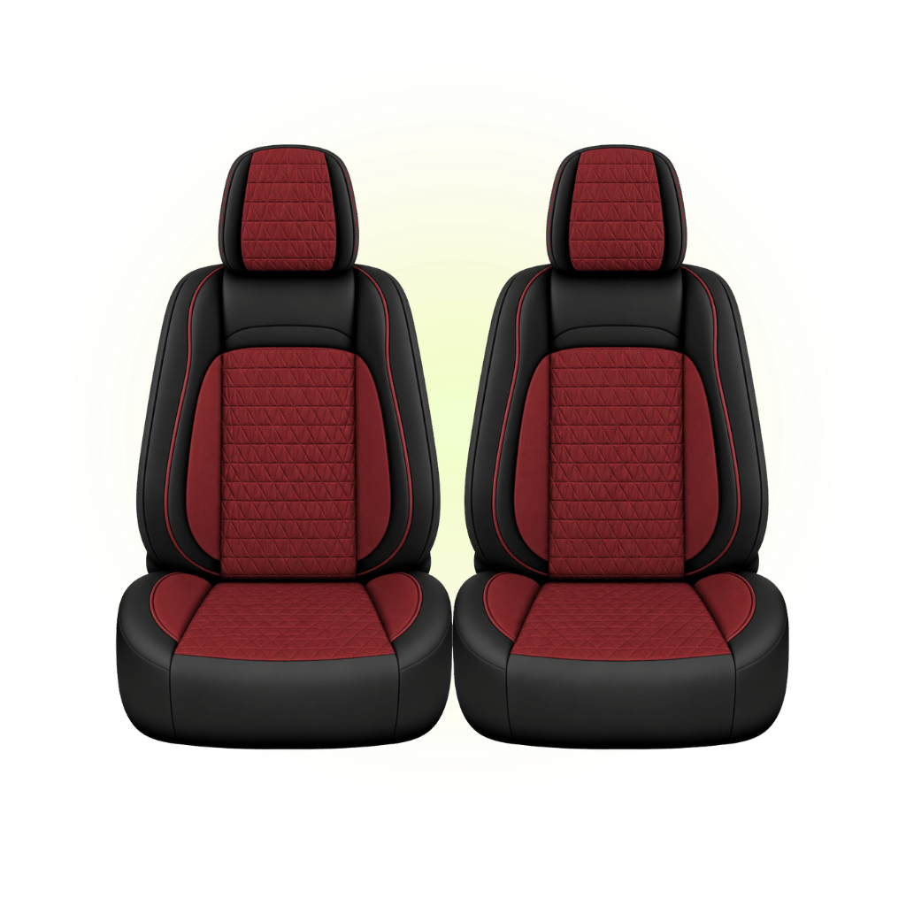 Black & Wine Red Custom Seat Cover