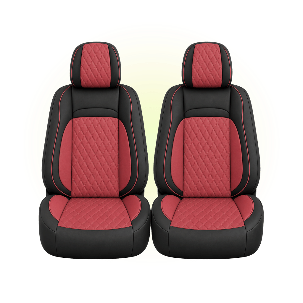 Black & Wine Red Custom Seat Cover