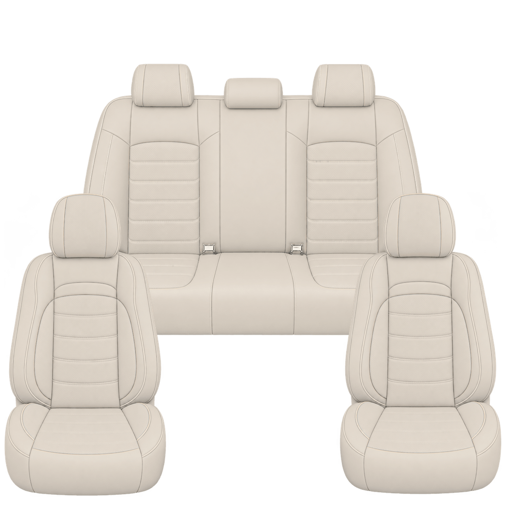 Beige Basic custom seat covers, full set