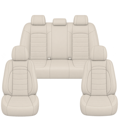 Beige Basic custom seat covers, full set