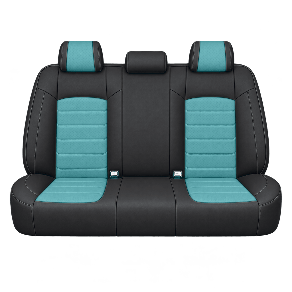 Black & Aqua Blue Basic custom seat covers, backs
