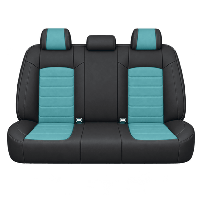 Black & Aqua Blue Basic custom seat covers, backs
