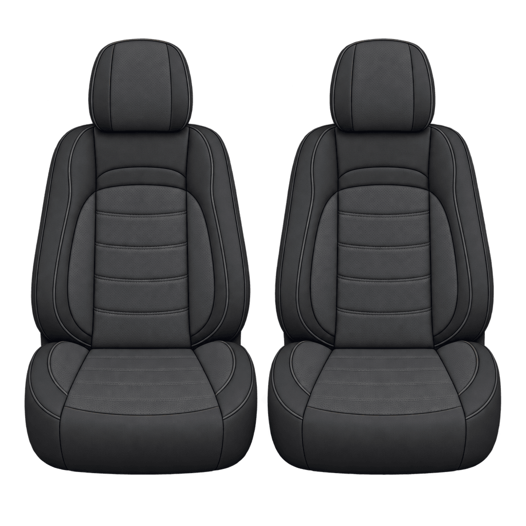 Black & Charcoal Grey Basic custom seat covers, fronts