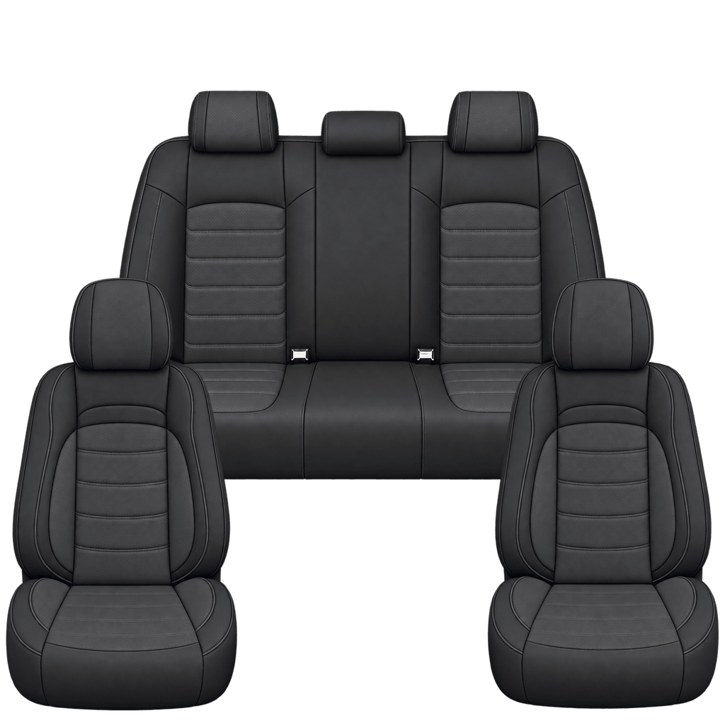 Black & Charcoal Grey Basic custom seat covers, full set