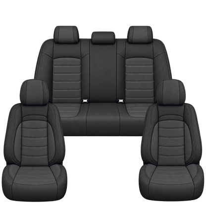 Black & Charcoal Grey Basic custom seat covers, full set