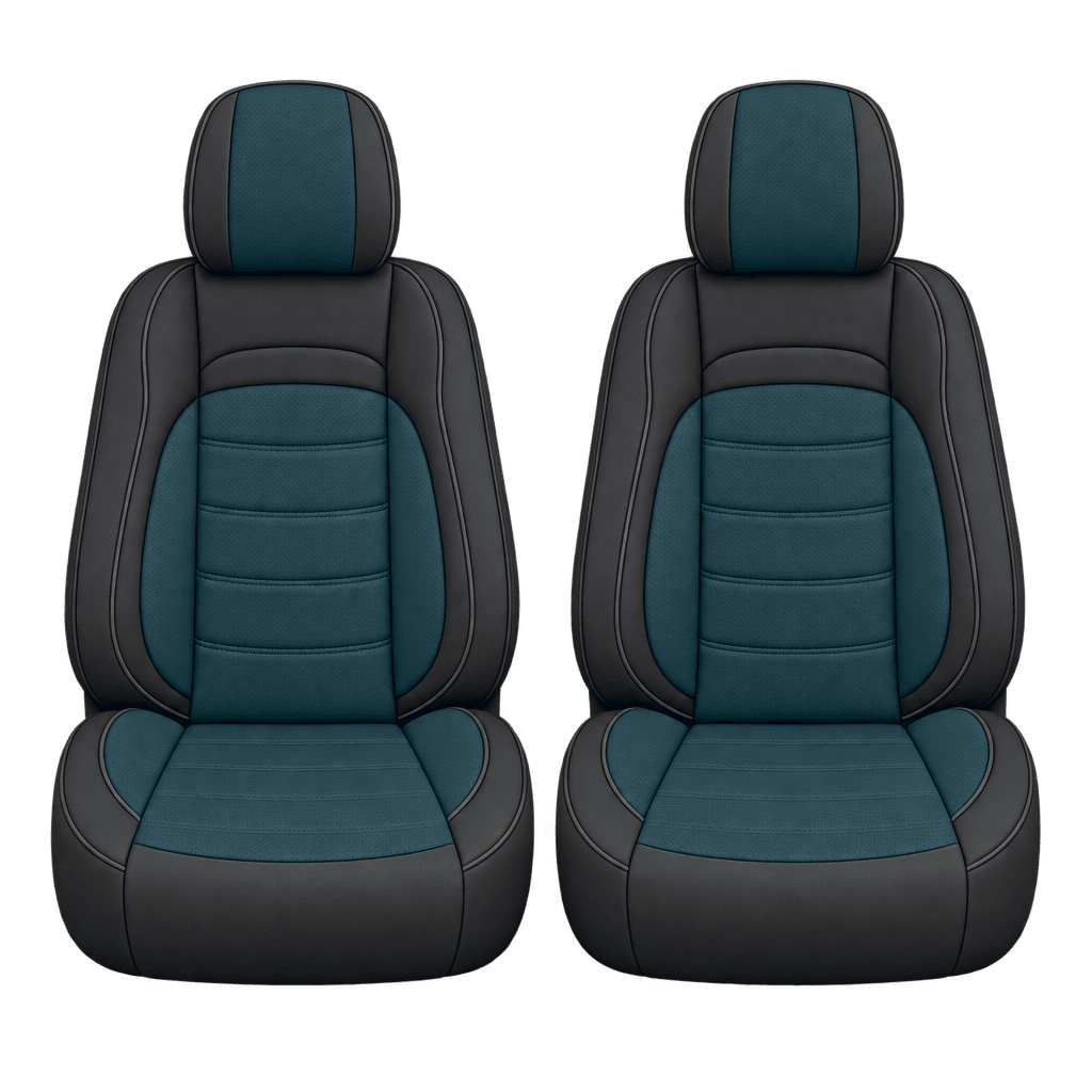 Black & Deep Teal Basic custom seat covers, fronts