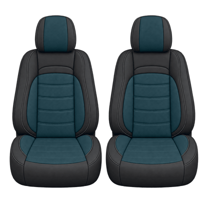 Black & Deep Teal Basic custom seat covers, fronts