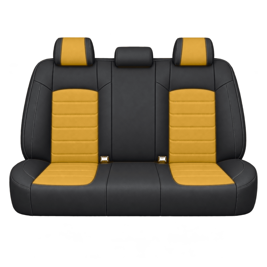 Black & Golden Yellow Basic custom seat covers, backs