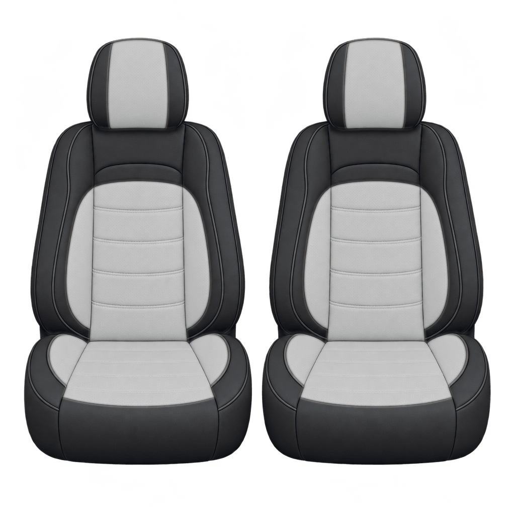 Black & Light Grey Basic custom seat covers, fronts