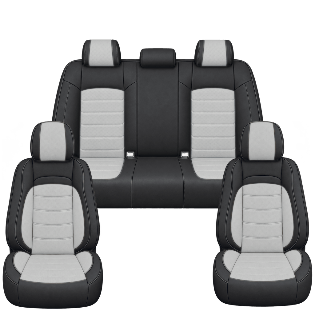 Black & Light Grey Basic custom seat covers, full set