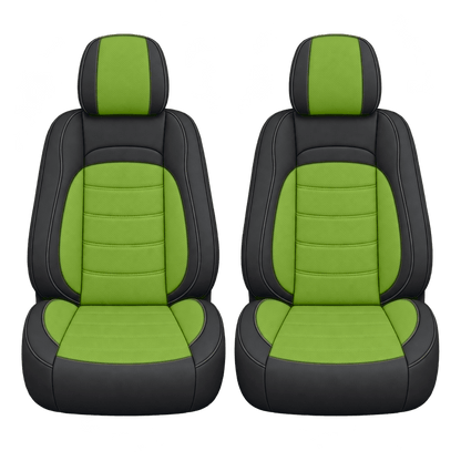 Black & Lime Green Basic custom seat covers, fronts