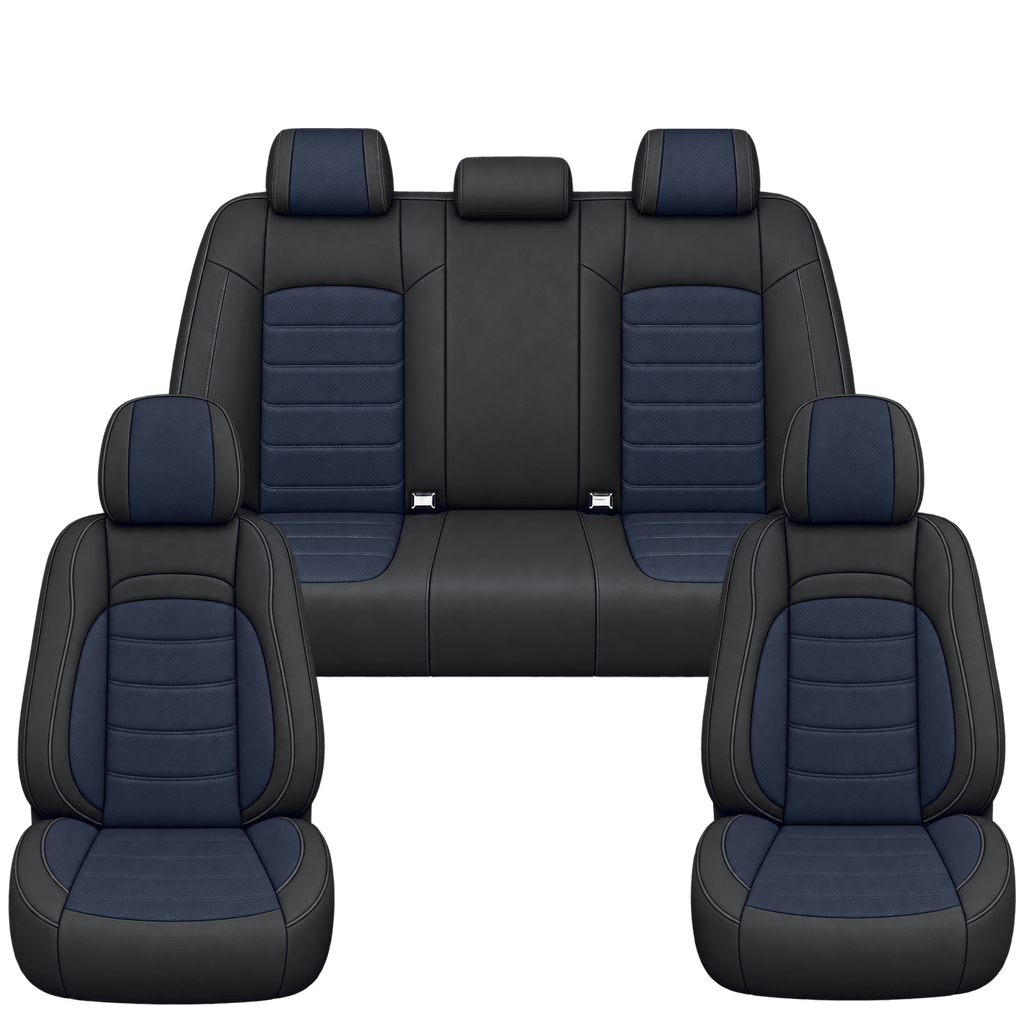 Black & Midnight Blue Basic custom seat covers, full set