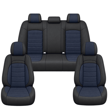 Black & Midnight Blue Basic custom seat covers, full set