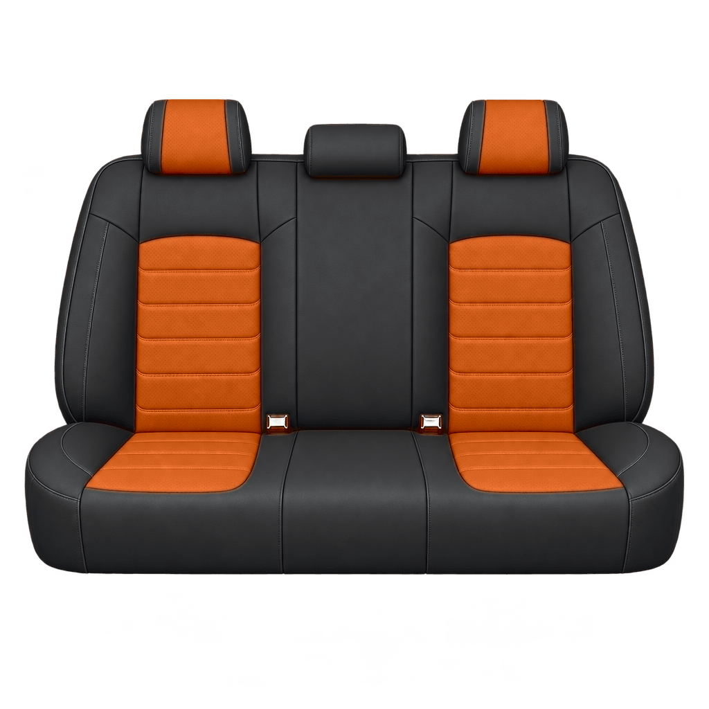 Black & Orange Basic custom seat covers, backs