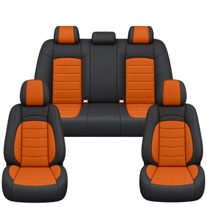 Black & Orange Basic custom seat covers, full set