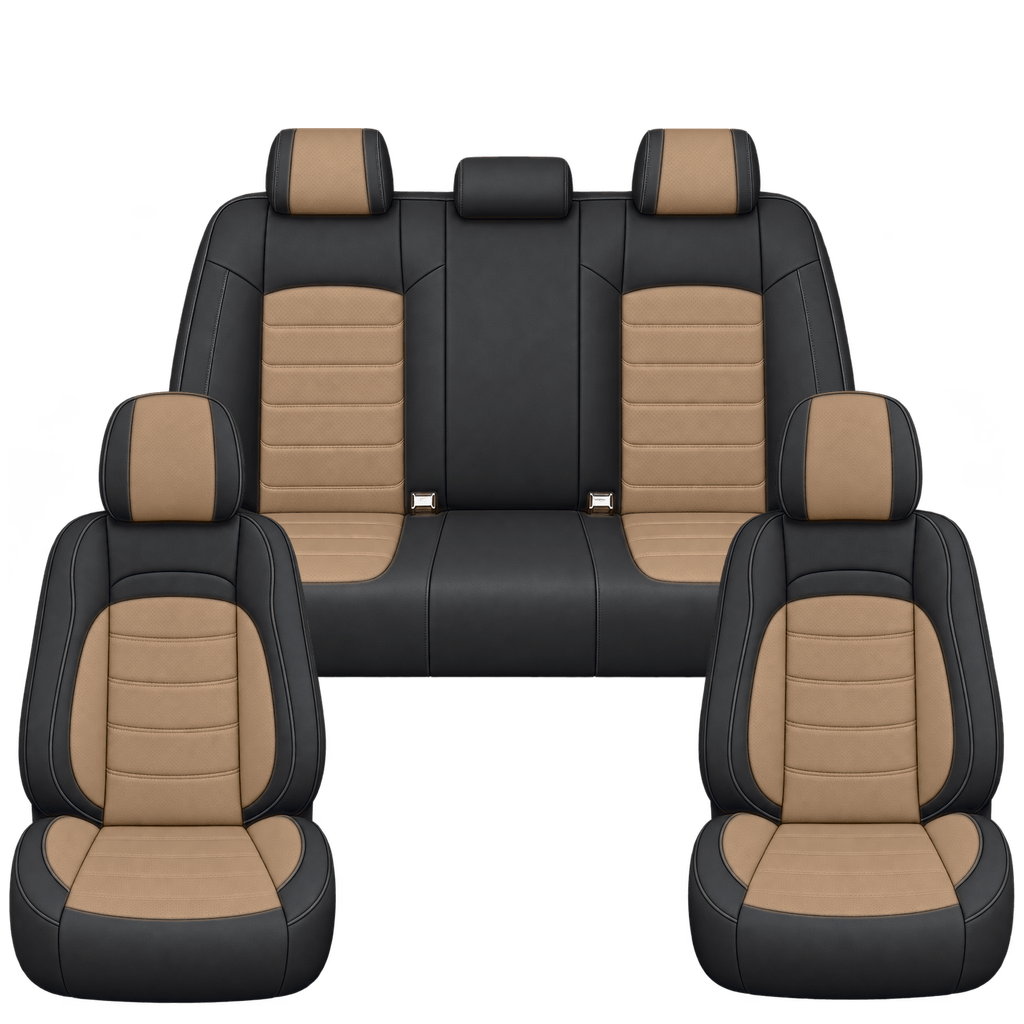 Black & Peanut Butter Basic custom seat covers, full set