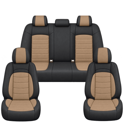 Black & Peanut Butter Basic custom seat covers, full set
