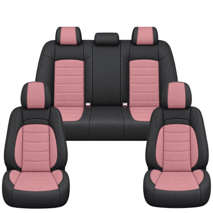 Black & Pink Basic custom seat covers, full set